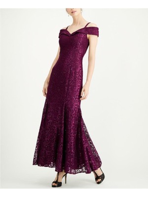 R&M RICHARDS Womens Burgundy Sleeveless Maxi Formal Mermaid Dress 12