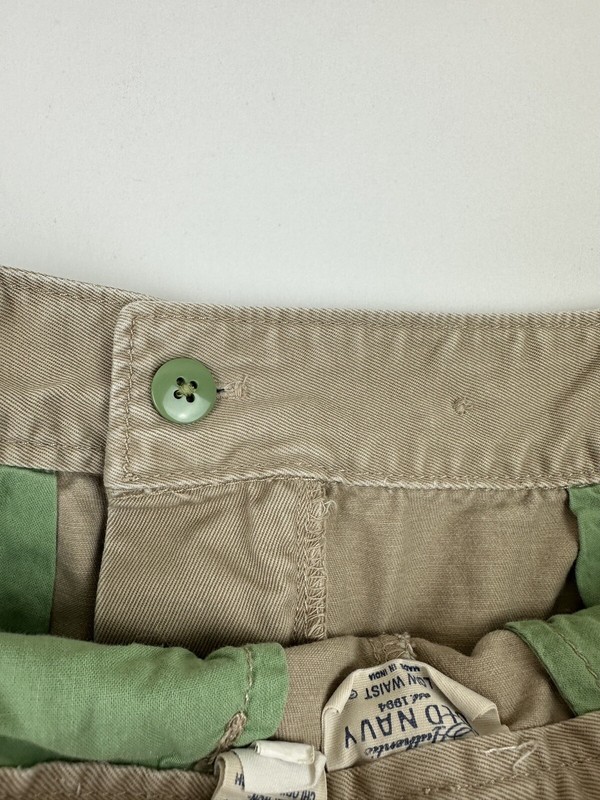 VTG Y2K OLD NAVY Low Rise Khaki Pencil Skirt 6 / S Raw Hem Military Khaki Grunge