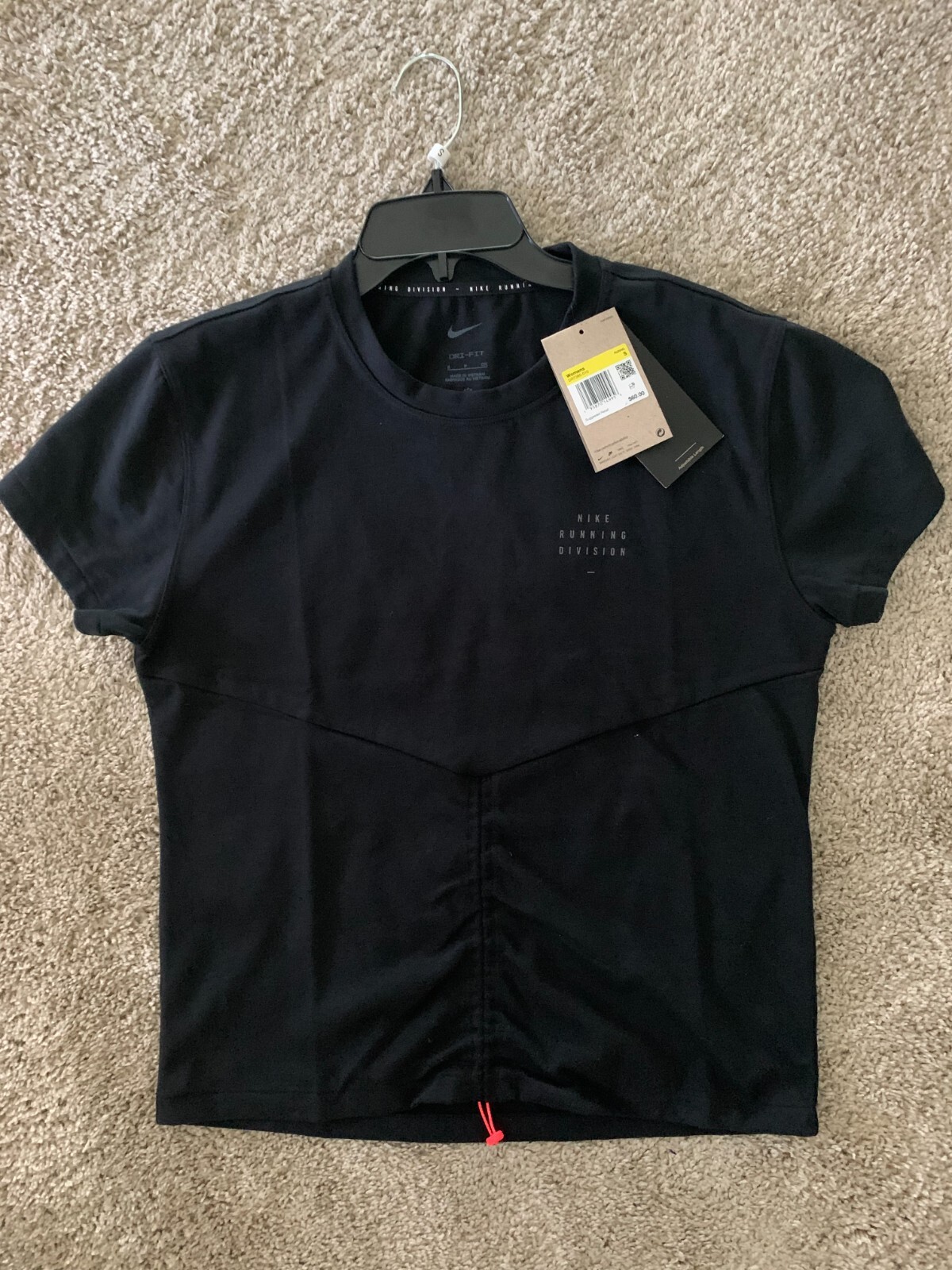 NIKE Run Division Women's Dri-Fit Ruched Short-Sleeve Top