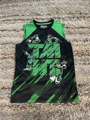 Nickelodeon TMNT Boy's Medium 8 Black Green Tank Top Shirt Sleeveless