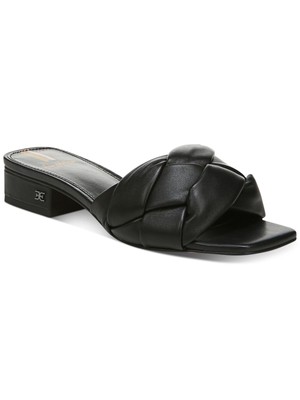

SAM EDELMAN Женские черные кожаные шлепанцы на блочном каблуке Dawson, Черный, I0041L3