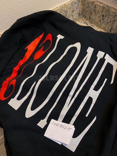 Pre-owned Vlone X Palm Angels Crop Hoodie Black/red Medium 100% Authentic Chrome Alone