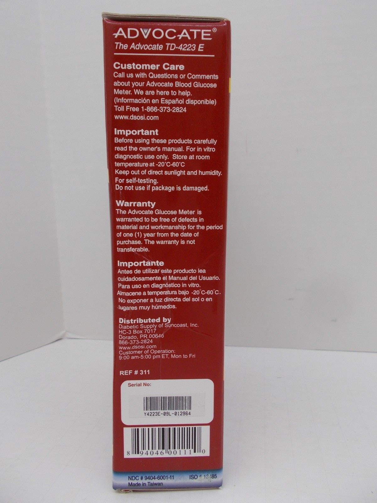 NEW Advocate Redi-Code Speaking Glucose Meter Monitoring Kit & 100 Lancets