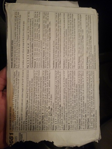 SIMPLICITY HOME # 9681 SEWING PATTERN ~TAB TOP CURTAINS