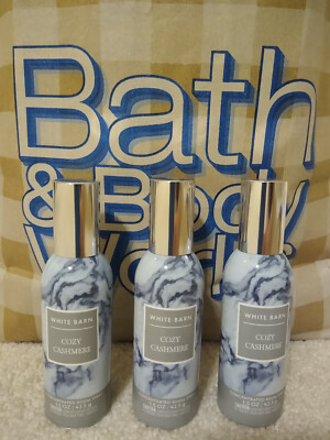 *NEW* 3 Bath & Body Works White Barn Cozy Cashmere Room Spray *FREE SHIPPING*