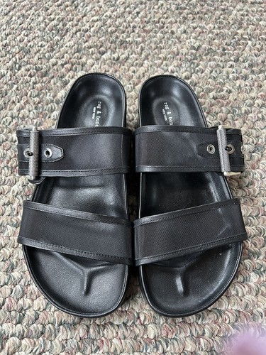 Rag & Bone Evin Mesh & Leather Black Platform Sandals