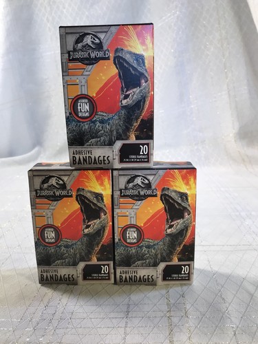 Jurassic World Assorted Fun Designs Adhesive Band Aid Bandages 3 Pkgs 20ct each