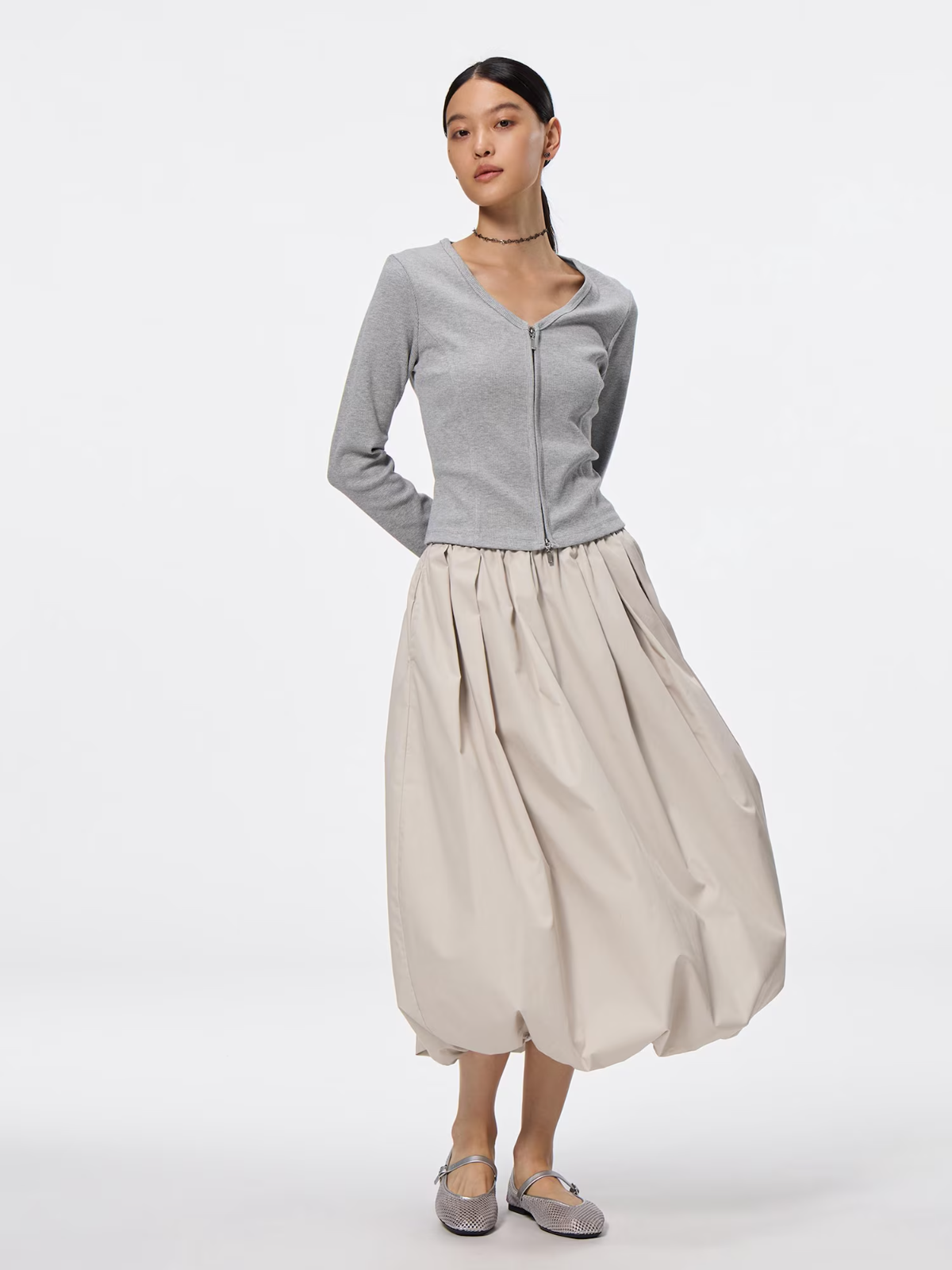 [LOW CLASSIC] / ☆ 24FW BUBBLE MIDI SKIRT / CREAM Cream Bubble Midi Skirt – MANIFESTO