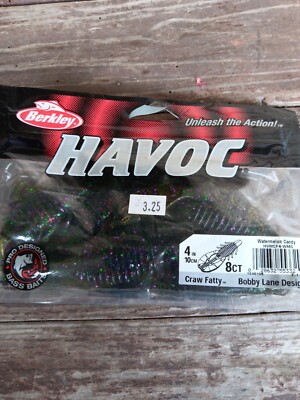 1 Pack Berkley Havoc Craw Fatty 8ct Watermelon Candy