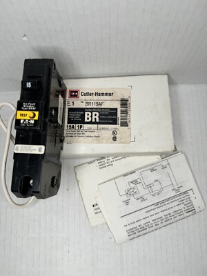 EATON /Cutler-Hammer Type Braf 1 Pole 15 Amp 120v Afci Protected Circuit BR115AF