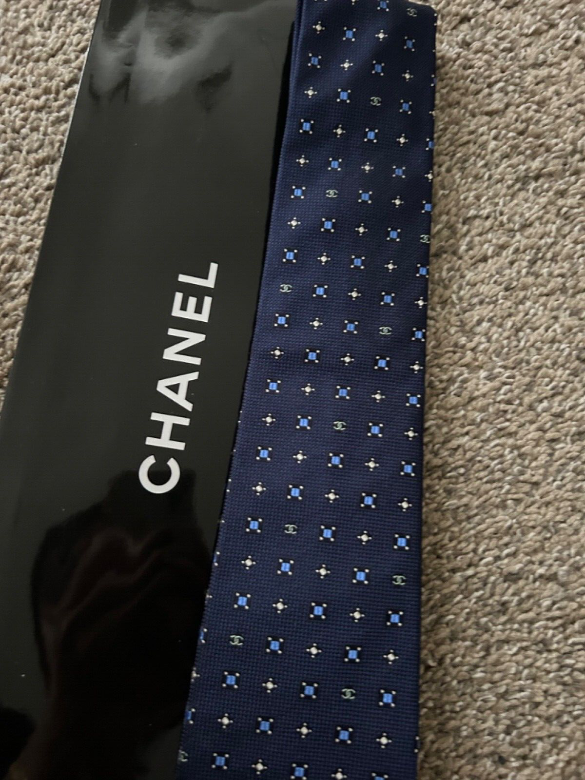 BNWOT CHANEL 100% Authentic Tie CC logo all around | eBay