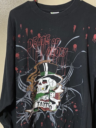 Vintage Long Sleeve T-shirt R&b Gear Death Or Glory Tattoo
