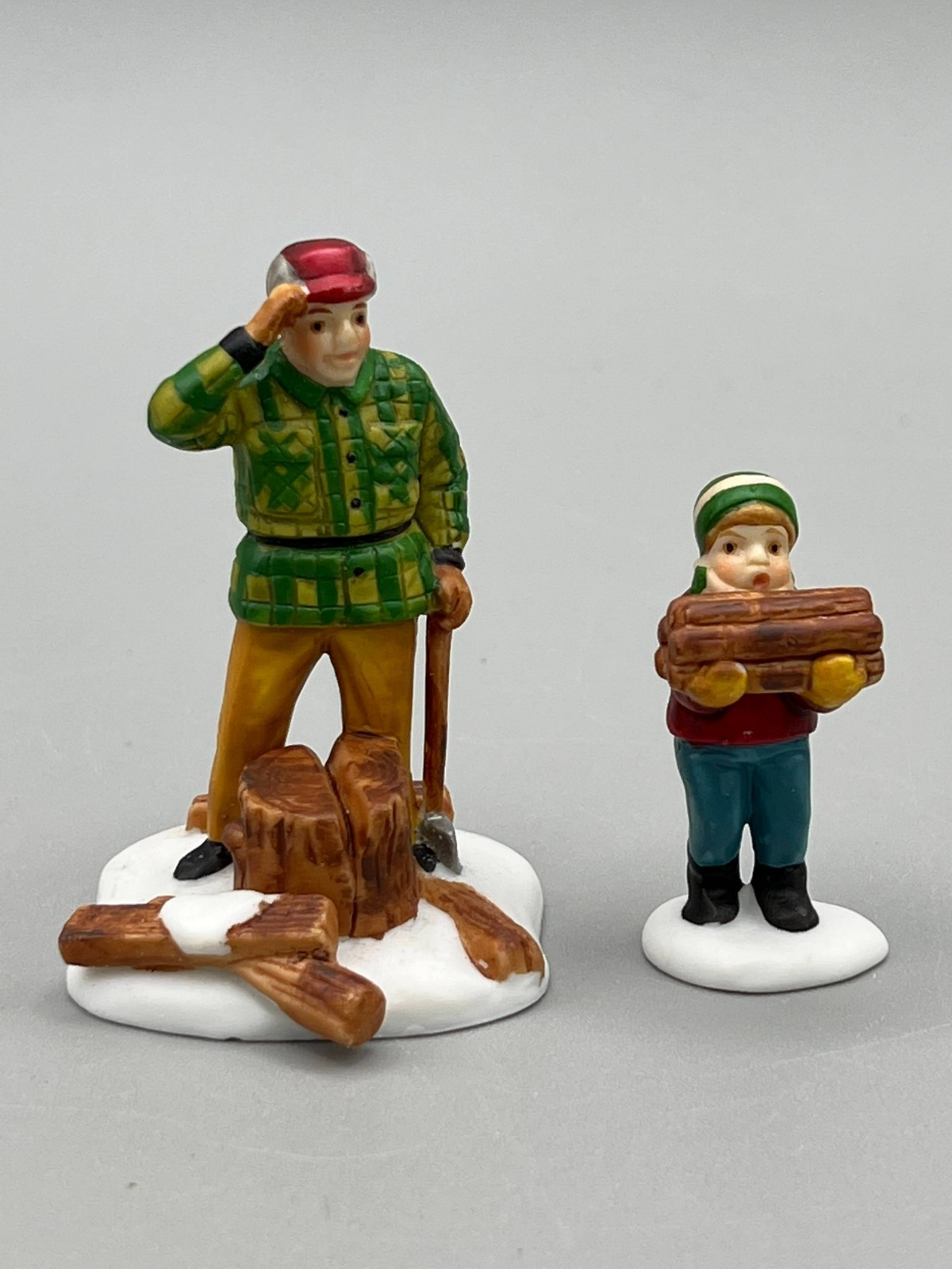 Dept. 56 Original Snow Village Woodsman and Boy 51306 Set of 2 Figures People