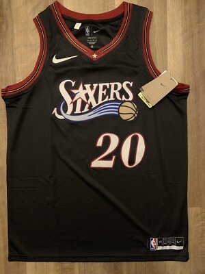 Jared McCain Philadelphia 76ers Black Jersey Vintage Classic Retro Size L Sixers