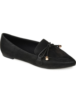 

JOURNEE COLLECTION Женские черные стеганые лоферы без шнуровки Muriel с острым носком 8,5 м, Черный, MURIEL