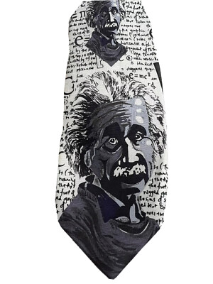 Albert Einstein Tie Science Math Neckties Mens E-MC2 Equations Tie