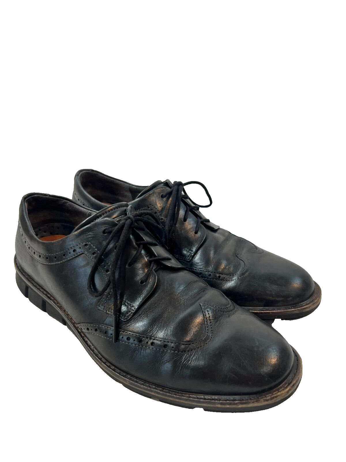 Ecco Black Leather Wingtip Oxford Dress Shoes Mens Size 10.5  display picture 3