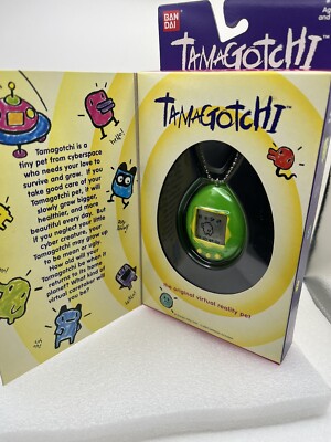 Tomagotchi - Vintage 1997 Virtual Reality Pet - Green-Yellow - Sealed