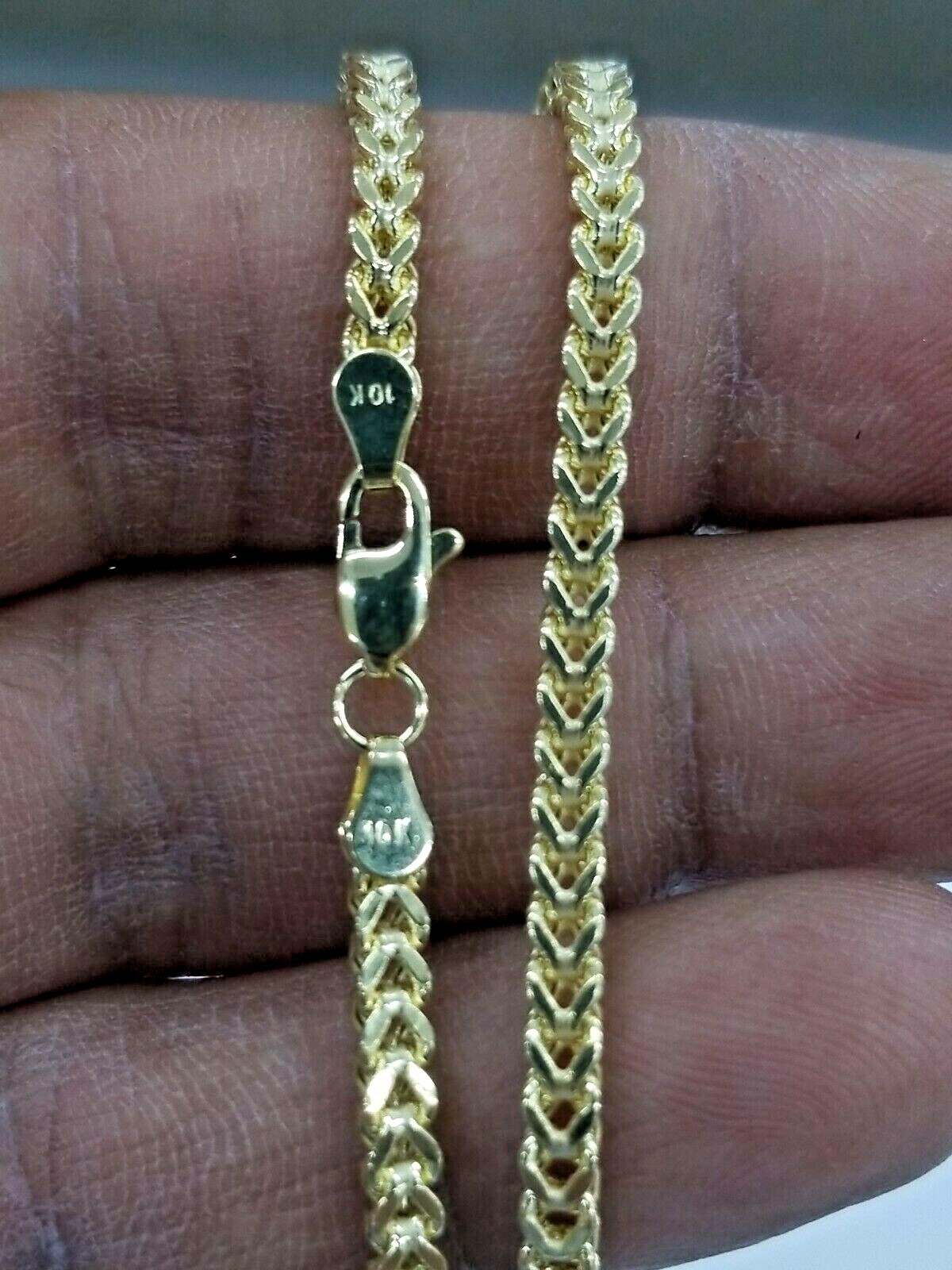 Pre-owned Captain Bling 10kt Franco Yellow Gold Necklace - Premium Diamond Cut, Brand New, Real Gold