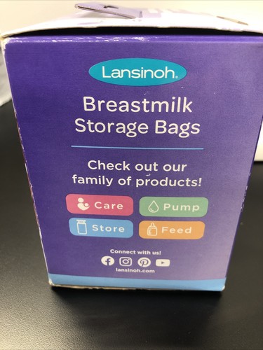 2 Pack Lansinoh Breastmilk Breast Pump Storage Bag - 20470 - 100ct Ea - 200 Tot