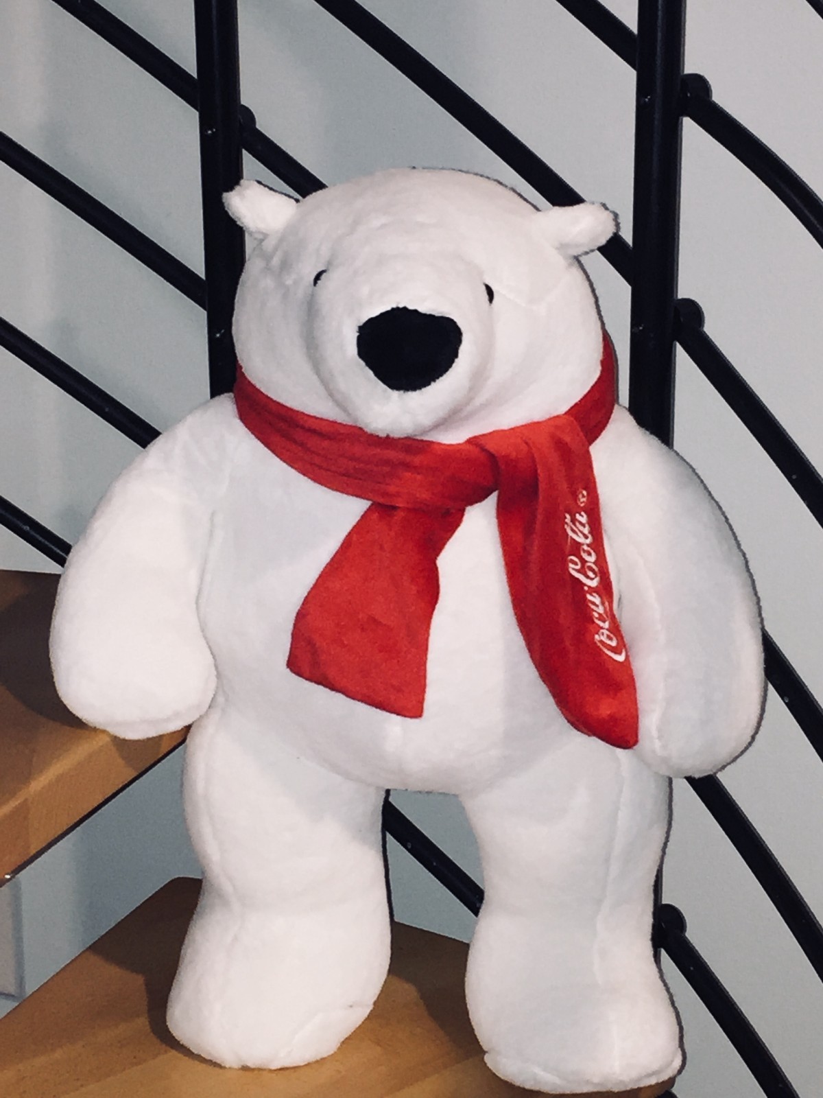 My Valentine Coca Cola Plush Stuffed Standing Bear W/ Red Scarf 21