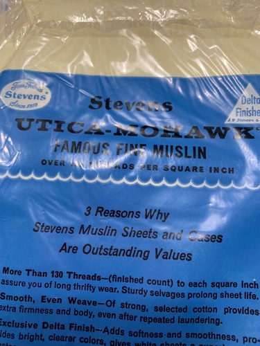2 NEW NOS Vintage Stevens Utica Mohawk Famous Fine Muslim 130 Pillow Case 42 36
