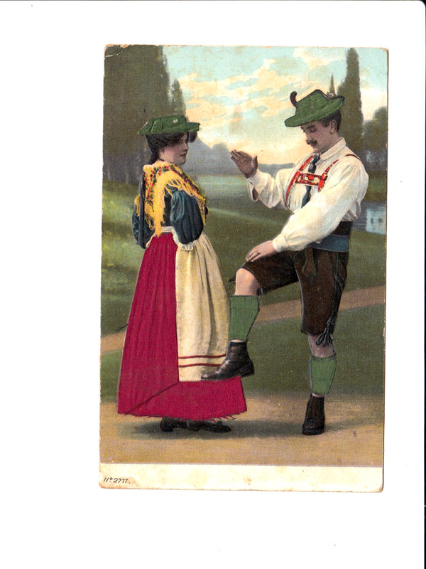 Ak 27957,Postkarte,Bayer. Paar,Bad TÃ¶Lz, 1910, Bestickte Karte,GeprÃ¤Gt,