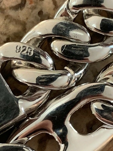 Pre-owned Silver Mens Miami Cuban Iced Gucci Link Bracelet Solid 925  Hip Hop Cz Diamonds In White/colorless