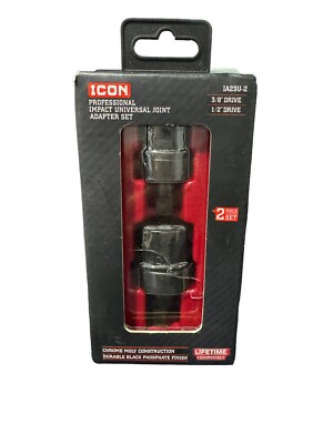 New Icon Professional Impact 2pc Universal Joint Adapter Set 3/8'' & 1/2'' IA23U-2