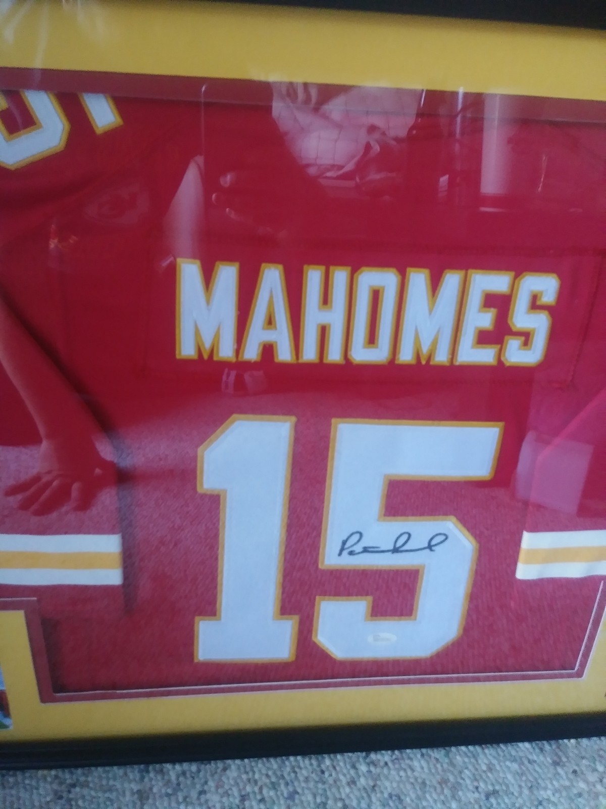 PATRICK MAHOMES, KANSAS CITY CHIEFS AUTOGRAPHED FRAMED JERSEY, JSA/COA