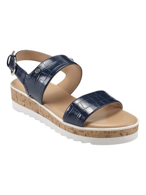 

Женские синие босоножки на танкетке MARC FISHER с крокодиловым принтом и 1-дюймовой платформой Gordy, Синий, MFGORDY