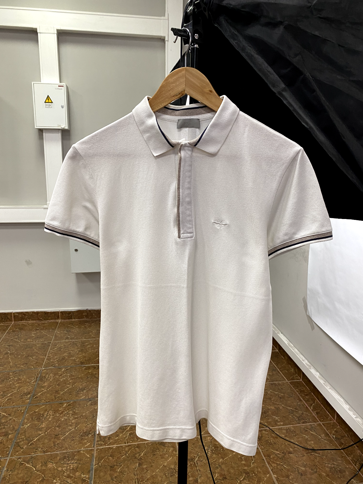 Christian Dior ポロシャツ XS ホワイト Polo Shirt with Bee Embroidery White Cotton Piqué | DIOR