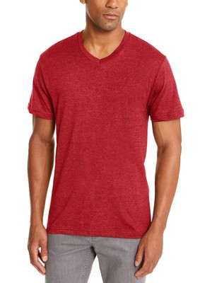 

ALFANI Мужская красная футболка с коротким рукавом классического кроя, Красный, 108771