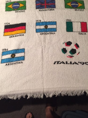 World Cup Italia ‘90,Soccer,footbal,Towel Showing All Previous Winners 1930-1982