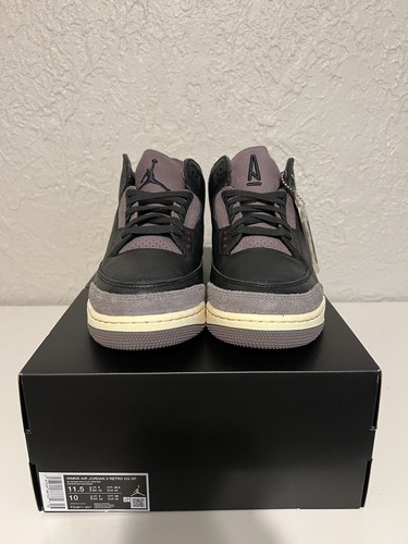 Pre-owned Jordan Size 11.5 - A Ma Maniére X Air  3 Retro Black Violet Ore W