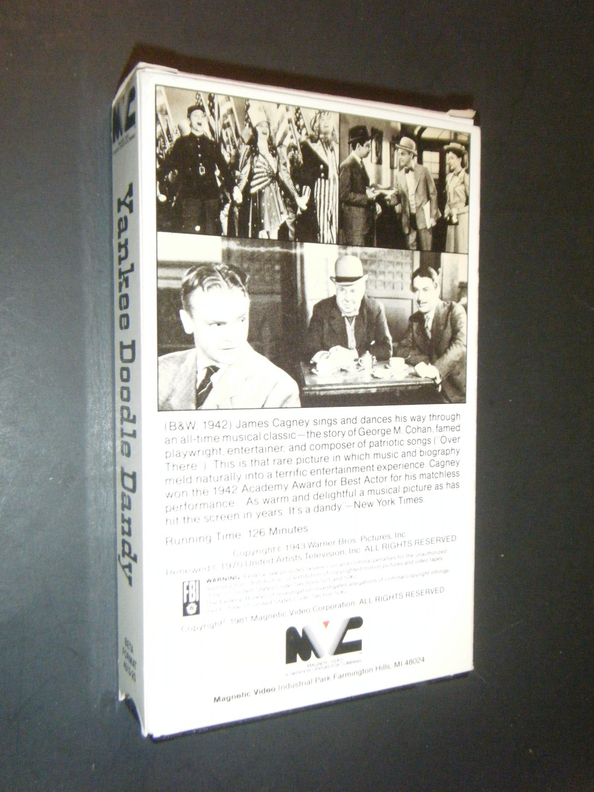 Yankee Doodle Dandy Starring James Cagney United Artists Beta Video Format WWII