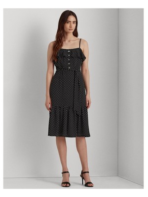

LAUREN RALPH LAUREN Черное женское платье-футляр без рукавов ниже колена, Черный