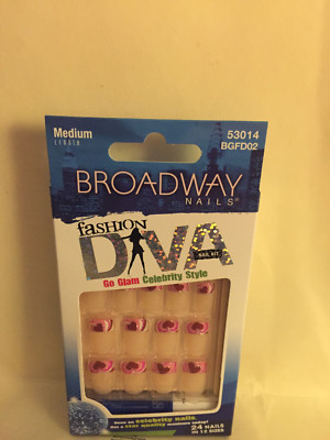 **LOOK** 2 Packs Broadway Fashion Diva Nails #53014 BGFD02 Medium (BOA)