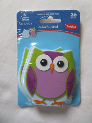 Carson Dellosa Mini Colorful Owl Cutouts 2-Sides 36 Pieces