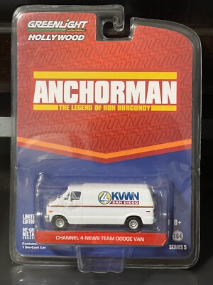 1/64 DIECAST GREENLIGHT HOLLYWOOD SERIES 5 ANCHORMAN CHANNEL 4 NEWS TEAM VAN