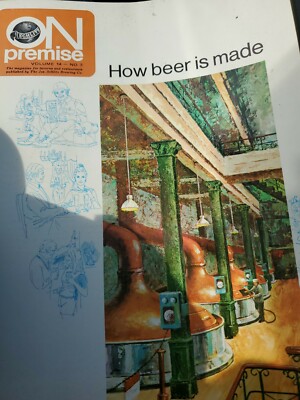 VINTAGE 1972 SCHLITZ BEER MAGAZINE! 'HOW BEER IS MADE'! IN COLOR! FLOWCHART! 