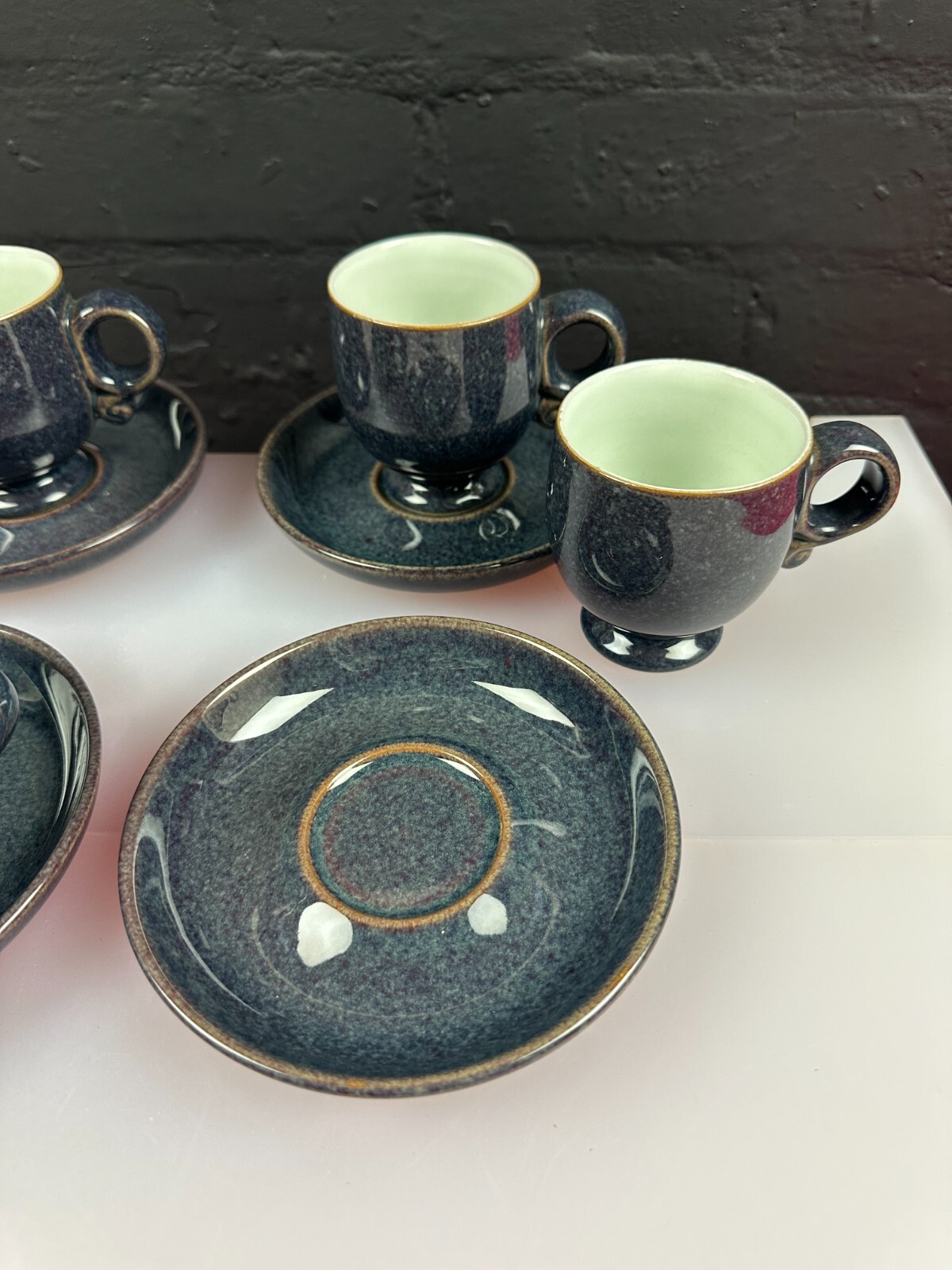 4 x Denby Falstaff Cups and Saucers 2 Sets Available