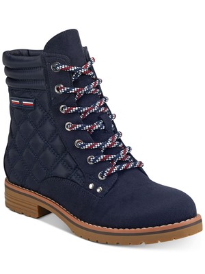

TOMMY HILFIGER Женские синие ботильоны на платформе 1/2 дюйма Onella с круглым носком на блочном каблуке, размер 8 м, Синий, TWONELLA