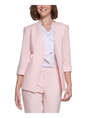 

CALVIN KLEIN Женский розовый пиджак с язычками на подкладке и рукавами 3/4 Petites, T21JL492
