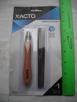 X-Acto Z10H102 Needle File Set, 1 Handle, 6 Files,Genuine,Hobby Model Craft Tool