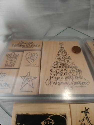 4 Stampin Up Christmas Holiday Wishes Spirit Tag Frosty Stamp Sets Lot Retired