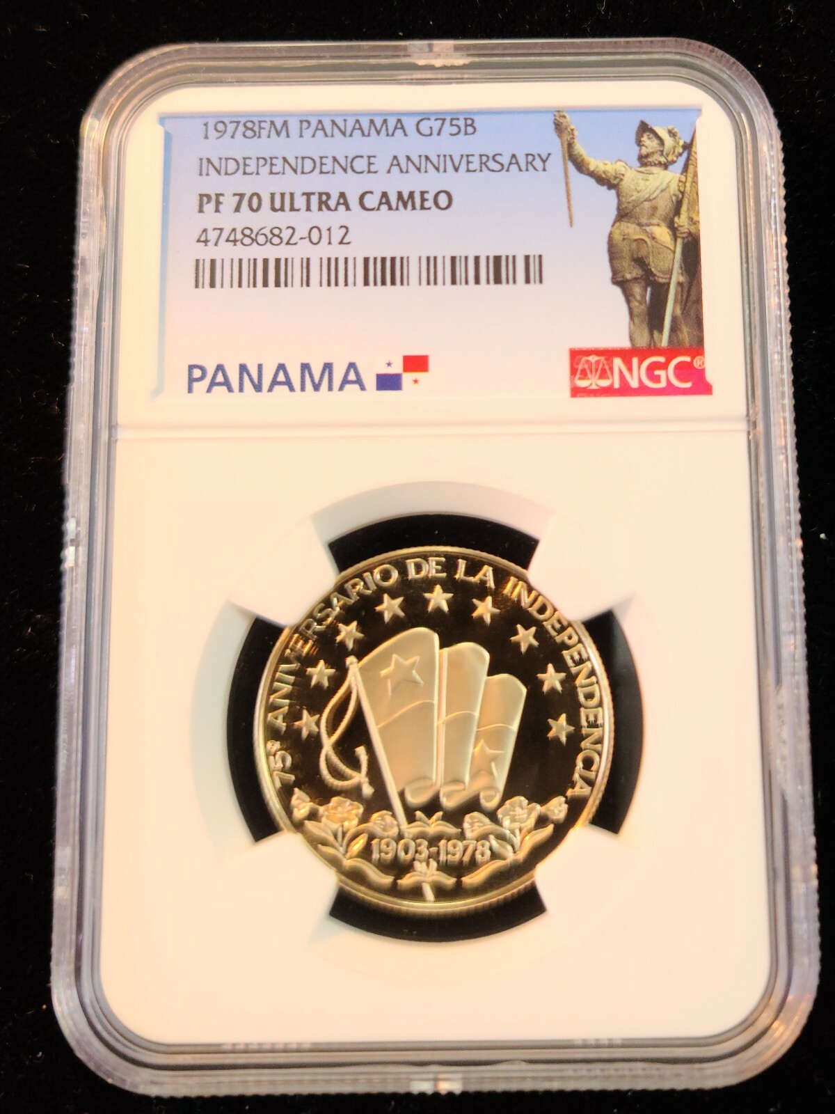パナマ Panama パナマ独立75周年 プルーフ金貨 75バルボア 1978年 パナマ Panama パナマ独立75周年 プルーフ金貨 75バルボア 1978年