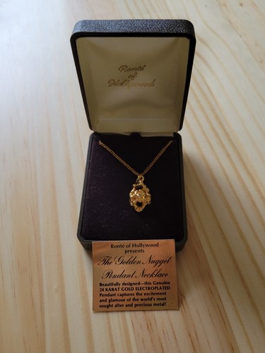 ■VINTAGE HOLLYWOOD■ Lump Knotted NecklaceVH25NNNE111V VH24 Vintage Ronte of Hollywood 24K Gold Plated the Golden Nugget