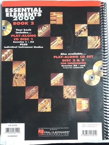 Essential Elements 2000 Percussion Book 2 with 2Keyboard Percussion Discs Spiral