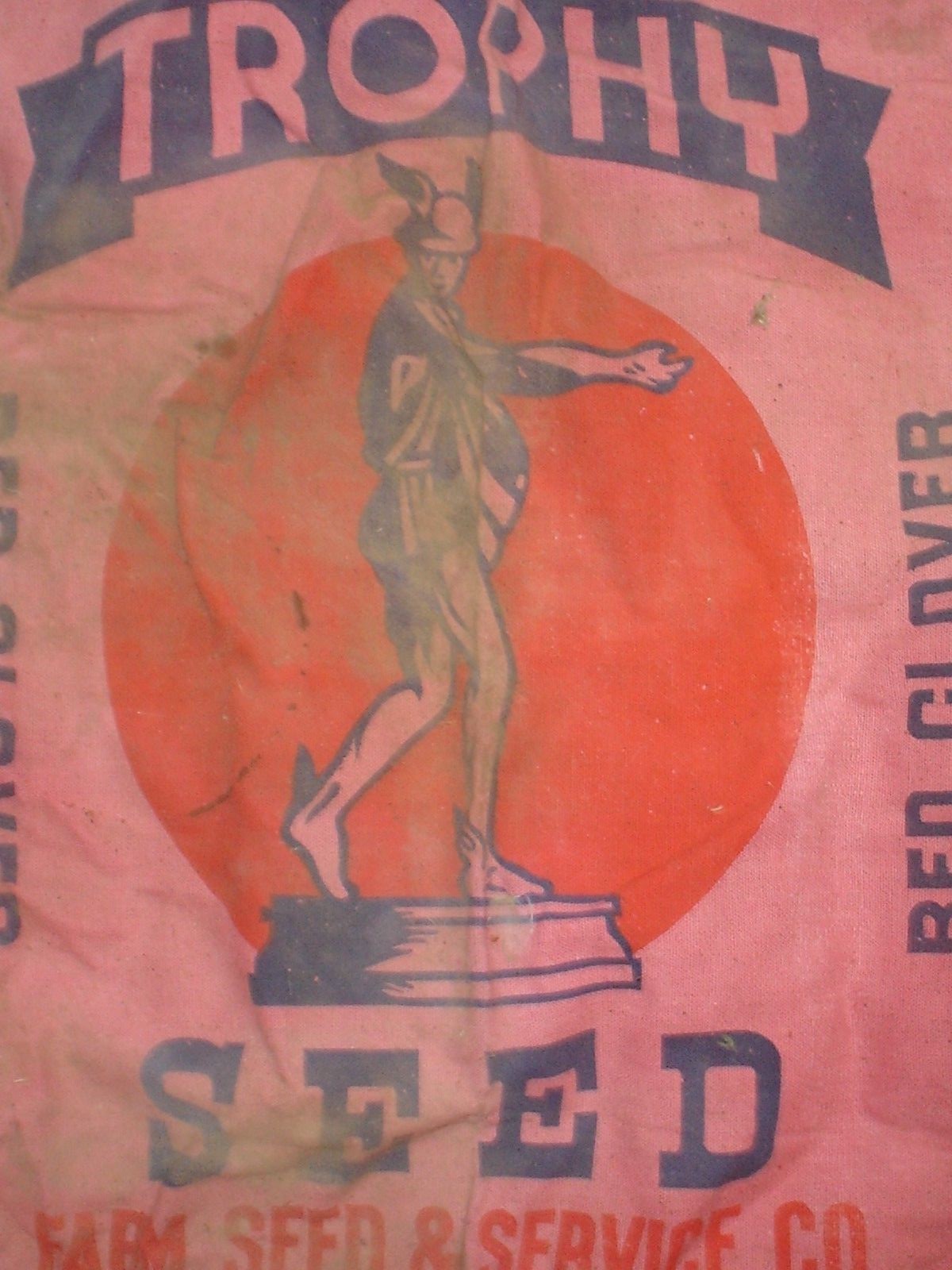 Vintage Trophy Seed Farm Seed & Service Co. Canvas Sack / Bag Scotch Grove, Iowa